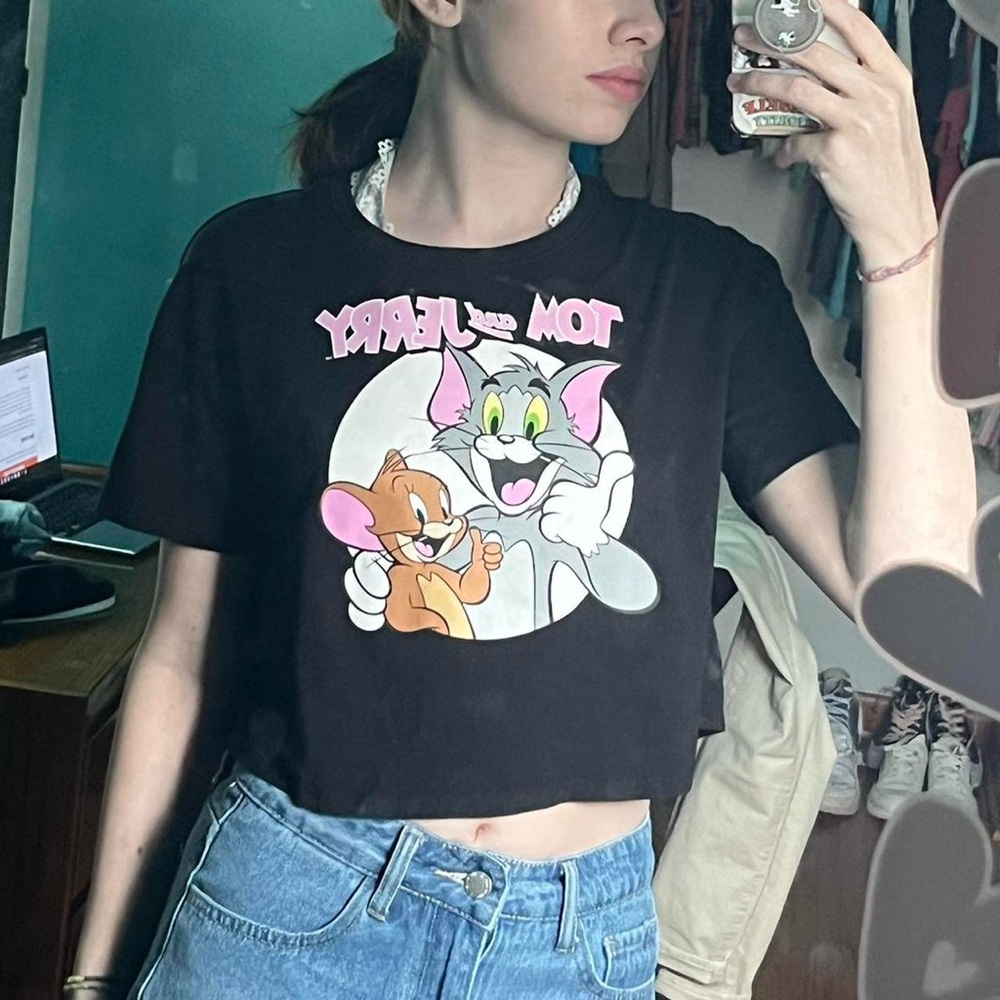 Tom and Jerry Cropped T-Shirt